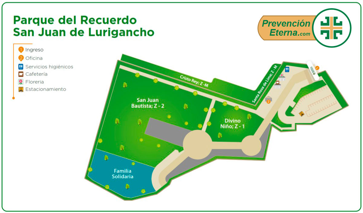 Mapa Camposanto San Juan de Lurigancho Parque del Recuerdo