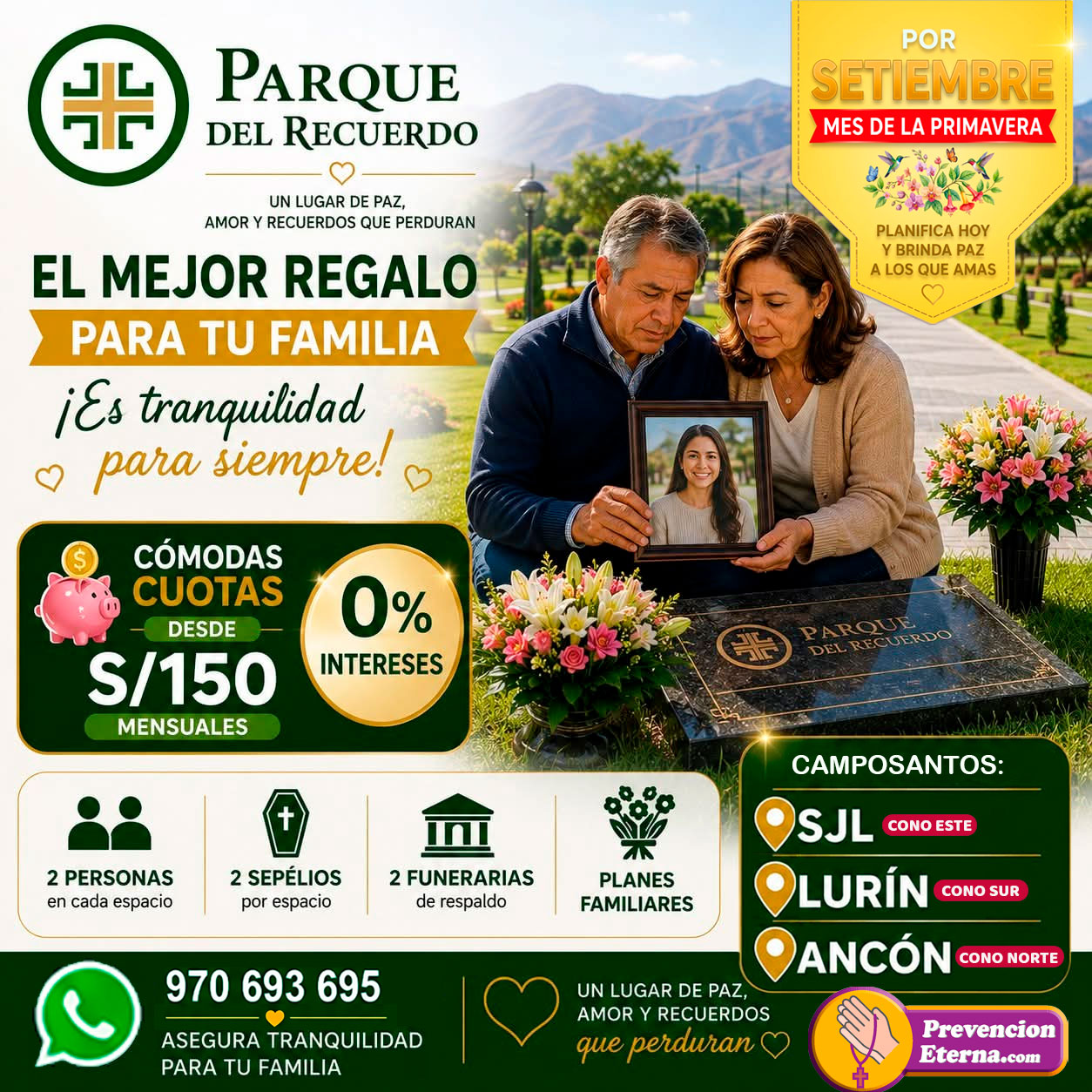 El mejor regalo para tu familia esta en Parque del Recuerdo - 970693695 - Icsolina Palacios
