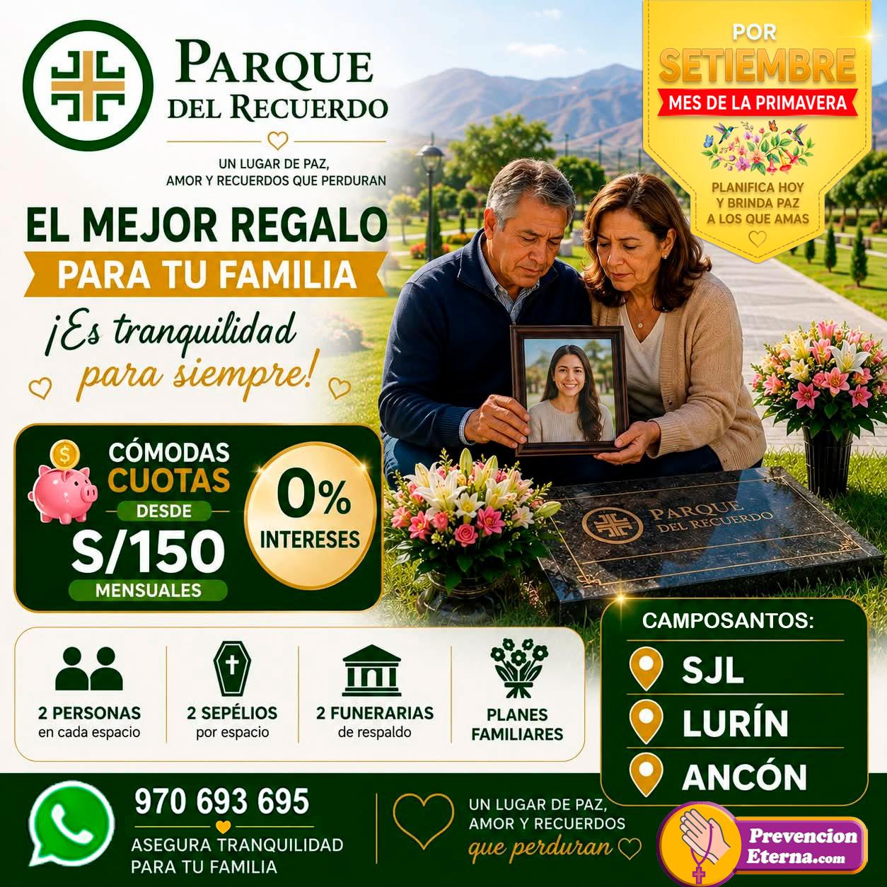 El mejor regalo para tu familia esta en Parque del Recuerdo - 970693695 - Icsolina Palacios